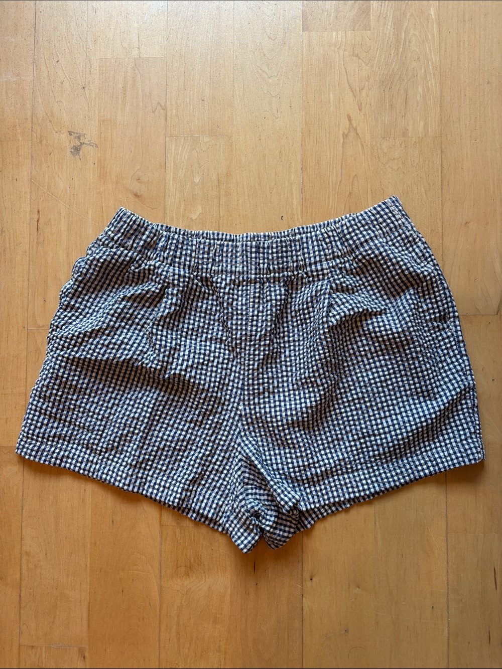 Uniqlo Blue and White Gingham Shorts